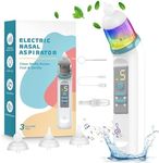 Nasal Aspirator Baby, Unique Leak-Proof Design, IPX7 Waterproof Electric Preschool Automatic Cleaner, Baby Nose Sucker Baby with 3 Silicone Tips, Adjustable 5 Levels Suction, Music Soothing Function