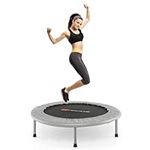 Goplus Mini Folding Trampoline, 38 Inch Foldable Fitness Rebounder for Adults, Portable Exercise Trampoline for Indoor & Outdoor Activities, Max Load 333lbs (Sliver)