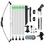 SOPOHER Archery Bow and Arrow Set for Kids Teens Youth Compound Bow Beginner Hunting Shooting Gift Left and Right Hand with Full Accessories Kit (Black)