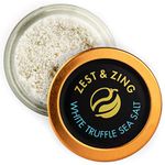 Zest & Zing White Truffle Sea Salt (with Real White Truffle), 50g- Gourmet Luxury Ingredients By Fresher, convenient, stackable Spice Jars.