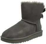 UGG Women's Mini Bailey Bow Ribbon CLASSIC BOOT, Grey, 4 UK