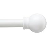 White Curtain Rods for Windows 66 to 120 Inch, 5/8 Inch Extra Long Curtain Rod with Brackets(size：28-124 Inch)