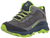 Merrell Kids Boys Moab Speed Mid Wtrpf Hiking Sneaker, Navy/Grey/Lime, 3 W US