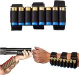 HWZ 8 Rounds Gun Ammo Storage Shotgun Shell Holder Adjustable Shooters Forearm or Tactical Buttstock Sleeve Magazine Pouch (black)