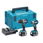 Makita DLX2180TJ 18 V Li-ion LXT Brushless 2 Piece Combo Kit comprising DHP484Z and DTD153Z Complete with 2 x 5.0 Ah Li-ion Batteries and Charger Supplied in a Makpac Case