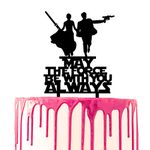 CARISPIBET "May the Force be with You Always" Cake Topper Decorative Acrylic Silhouette Cake Decoration Theme Party Prop