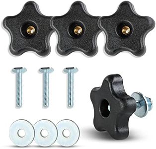 DCT 5 Star Knobs Kit 1/4in-20 Threaded Knob, Bolt with Knob, Clamping Knob Jig Knobs T Track Knobs and Bolts 4-Pack