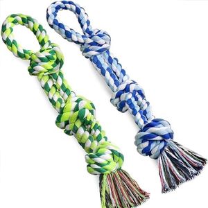 Dog Rope Toys, 2Pack Dog Grinding Teeth Nearly Indestructible Dog Toys, Rope Toy for Large Dogs, Dental Cleaning Chew Toys, Dog Tug Toy for Boredom, Dog Rope Toy for Aggressive Chewers (Blue+Green)