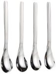 Villeroy & Boch 1264469595 Coffee Passion Espresso Spoon, Set of 4, Stainless Steel, Porcelain, Silver,11.00 x 3.00 x 2.00 cm