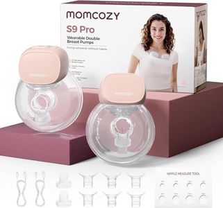Momcozy S9 Pro Hands-Free Wearable Breast Pump, 2 Modes 9 Levels, Long Battery Life & LED Display, 24mm Portable Breastfeeding Pump, Pink, 2 Count