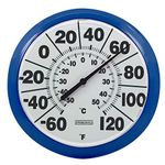 Springfield 8" Indoor/Outdoor Dial Thermometer, Blue