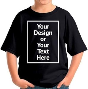 Custom Shirt for Kids Boys Girls Personalized Your Own Image Photo Text T-Shirt Front/Back Print Black M