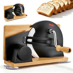 Brotschneidemaschine, Brotschneidemaschine Klappbar Manuell, Edelstahl 304, Allesschneider Mit Skala, Einstellbare Scheibendicke, Brotschneider Für Käse,Brot und Gemüse (Schwarz)