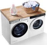 Murago Washer Dryer Countertop, 100% Natural Wood, Laundry Countertop Over Washer and Dryer, Laundry Machine Topper for Front Loaders, Fits All Major Brands, Anti Vibration Pads, 54” x 27.5" Black
