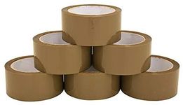 ZYBUX - Packing Tape Strong For Moving House and Parcel Tape, Paper Tape Removal Boxes Heavy Duty Packaging Tape Pack of 6 Brown Tape (Size: 48mm x 66m)
