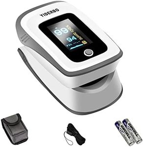 Fingertip Pulse Oximeter Blood Oxygen Saturation Monitor, Heart Rate and Fast Spo2 Reading Oxygen Meter with OLED Screen AAA Batteries YIDERBO