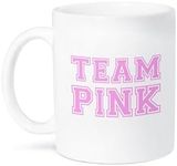 3dRose Team Pink Appropriate for Girl Baby Showers Or for Breast Cancer Awareness Honoring Women Ceramic Mug, 15 oz, White