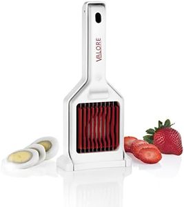 Valore Egg Slicer Multipurpose Fruit Cutter with Stainless Steel Serrated Blades - Easy to Use & Clean - Dishwasher Safe Fruit Slicer/Strawberry Cutter - Salad Chopper Kitchen Accessory