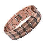 HyyMe Copper Bracelet for Men, 99.99% Solid Copper Bracelets Magnetic Therapy Bracelet with 3 Rows Of Super Magnets, Magnetic Field Therapy Jewelry with Size Adjustment Tools