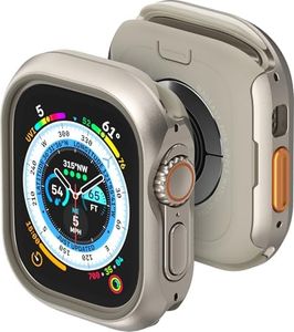 MAGEASY Aircraft-Grade Aluminum Rugged Case for Apple Watch Ultra 2, Apple Watch Ultra 49mm | 2 in 1 Metal Hard Shell with Shockproof Inner Bumper for Max Protection, Odyssey - Titanium