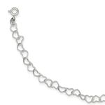 925 Sterling Silver Polished Fancy Love Heart Link Bracelet Measures 6mm Wide - 15 Centimeters