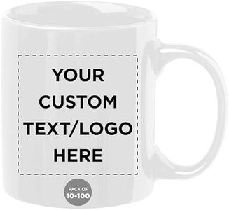 Custom Ceramic Coffee Mugs 11 oz. Set of 100, Personalized Bulk Pack - Coffee cup set, Iced coffee cup, Gaming mug - White