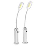 LED Concepts Sorbus BBQ Grill Lights Magnetic Base Super-Bright LED Lights-360 Degree Flexible Gooseneck, Weather Resistant, Task Lighting Barbecue Grilling, Workshop, Garage, Office, Silver (2-Pack)