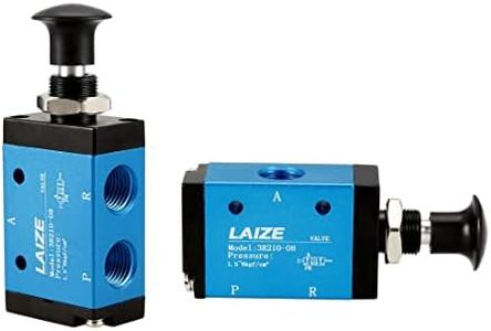 uxcell Pneumatic Solenoid Valve, 2 Position 3 Way G1/4 Aluminum Alloy Air Hand Lever Operated Manual Control Push-pull Direct Acting Type 2pcs