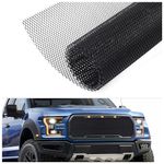 40x13 Inch Car Grill Mesh with 4x8mm Rhombic Hole,Black Metal Mesh Screen Car Accessories Exterior,Universal Aluminum Alloy Grill Inserts for Car Opening Bumper Hood Vent (4 * 8mm)