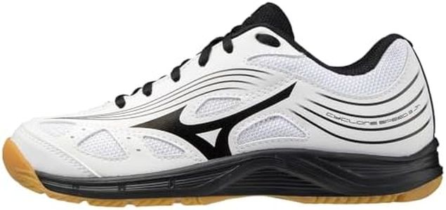 Mizuno Womens Cyclone Speed 3 Junior Shoe - White-Black, White/Black, 3 Big Kid US
