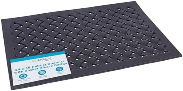 BIRDROCK HOME 24 x 36 Rubber Doormat with Basket Weave Design - Outdoor Doormat - Keeps Your Floors Clean - Decorative Design