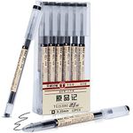 Reaeonat Black Gel Pens, 12 Pack Quick Drying Ink Black Ballpoint Pen 0.35mm Fine Tip Pen for Hand Writing, Taking Notes, School, Office and Home Use