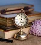 Nautical Collection Moon Stand Gold Finish Brass 2 Inch Antique Table Clock/Desk Clock