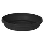 Bloem Terra Pot Round Drain Saucer: 14" - Black - Matte Finish, Durable Resin, Ribbed Bottom, for Indoor and Outdoor Use, Gardening, Planter Not Included