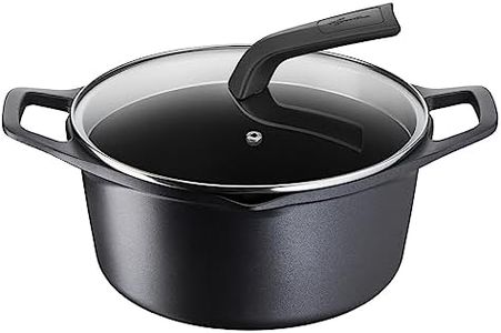 Lagostina Aroma Casserole Fonda 2 Handles with Lid, Die-cast Aluminum Pot Ø24cm, Induction Pot, Gas and Oven with Thermo-Signal Cooking, Titanium Coating, Glass Lid