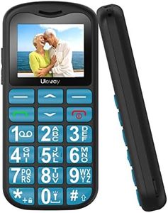 uleway Telephone Portable Senior Débloqué avec Grandes Touches, Simple Téléphone Portable Personnes Agées,Big Volume Bouton SOS, Radio FM, Haut-Parleur de Boîte, Torches-Bleu