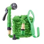 Expandable Garden Hose Set | Expandable Water Hose Pipe | 7 Way Spray Gun, Hose Holder & Tap Brass Connectors | Burst Proof, No-Leaking & Tangle Free | includes Free Bag | Expands to 100ft in Green