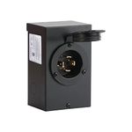 Generator Power Inlet Box, 30 Amp Power Inlet Box, NEMA L14-30P, Generators Up to 7,500 Running Watts 30Amps 3R NEMA Generator Inlet Box ETL Listed (Black)