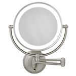 Zadro Cordless LED Pivoting 9" Wide Satin Nickel Wall Mount Mirror