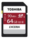 Kioxia Exceria N302 64GB SD Memory Card 90 MB/s 4K HD - THN-N302R0640E4 - Black