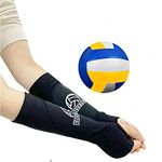 Volleyball Arm Sleeves, Passing Forearm Sleeves with Protection Pad/Thumbhole, Volleyball Padded Sleeves,Arm Sleeves for Girls, Boys, Kids Volleyball Training Protect Arms from Sting 1 Pair (black)