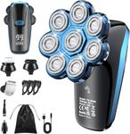 Head Shavers for Men, Upgrade 8D Rotating Electric Shavers for Bald Men Cordless Waterproof Wet & Dry USB Rechageable 99min Use Time LED Display Razor Beard for Home, Office, Travel