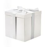 RUSPEPA Medium Birthday Gift Box with Lids, Ribbon and Tissue Paper, Collapsible Gift Box - 1 Pcs, 9x9x9 Inches, White