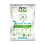 Azafran Tropical Breeze 6 in 1 Plant-Based Liquid Laundry Detergent - 30 ML, Remove Tough Stains, Natural Fabric Conditioner, Suitable for Baby Clothes & Suitable for All Washing Style. (Pack of 10)