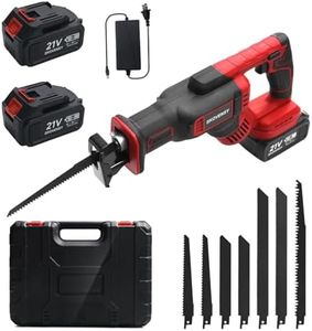 Cordless Reciprocating Saw, 2 x 4.0Ah Battery,Cordless Variable Speed, Saw Blades Kit for Wood/Metal/PVC Cutting RED