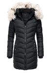 AVANZADA Women's Thickened Hoodie Parka Coat Down Jacket Winter Warm Overcoat Black