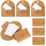 Mini Envelopes with Blank Cards Kraft Paper Gift Card Holders Cute Tiny Envelopes with Heart Clasp for Gift Cards, Valentine's Day Wedding Party Favors, Greeting Cards Mailing, Business Cards