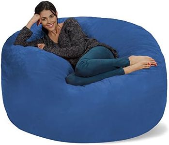 Chill Sack Bean Bag Chair: Giant 5' Memory Foam Furniture Bean Bag - Big Sofa with Soft Micro Fiber Cover - Cobalt Blue