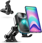 RexingUSA X5 Motorized Qi Car Mount - 15W/7.5W Wireless Charging, Auto Sensing Clamping, Windshield & Air Vent | iPhone, Android & Galaxy Smartphones (No Car Charger)