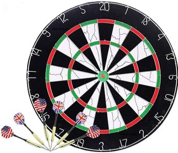 Famous Quality Special Metal Wiring tip 18'' Double Faced Flock Printing Thickening Family Game Dart Board with 6 Needle - (18 x 18'' inch)- Multi Color, Pack of 1 Set